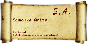 Simonka Anita névjegykártya